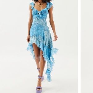 UO Hyacinth Lace Spliced Midi Dress